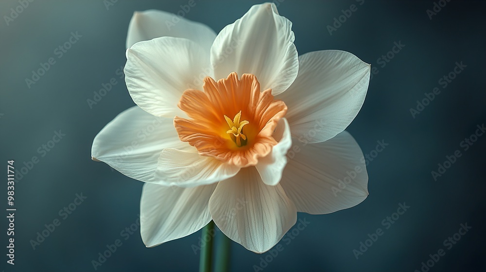 Wall mural White Daffodil Flower Close Up Photography