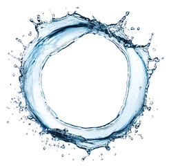 Circle water splash effect isolated white outdoors.