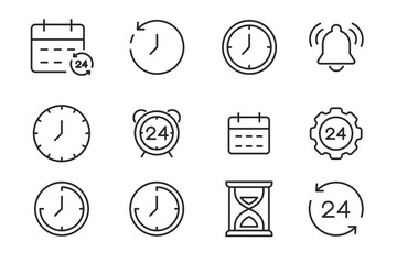 set of clocks icons. vector. editable	