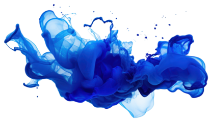 Ink splash effect blue abstract colorful.
