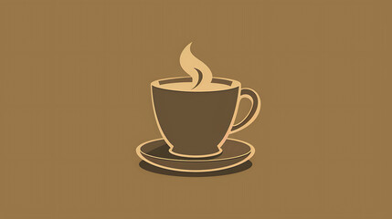 Fototapeta premium Stylized illustration of a cup of coffee on a saucer.