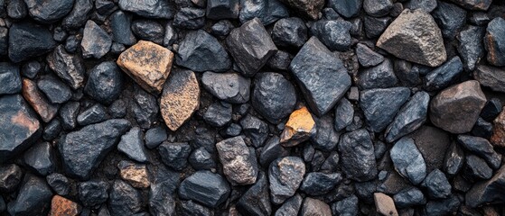 Close-up of Dark Pebbles