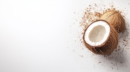 Embracing Tropical Bliss: The Allure and Versatility of Coconut Against a Pristine White Background