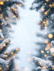 Santa Claus Sleigh Riding Over Snowy Christmas Tree