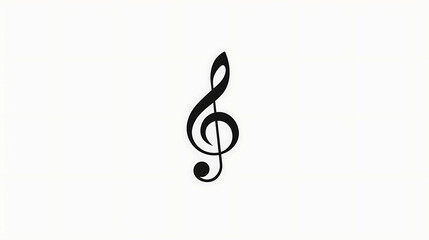 Fototapeta premium Black treble clef isolated on white background.