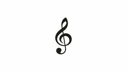 Fototapeta premium Black treble clef on a white background.