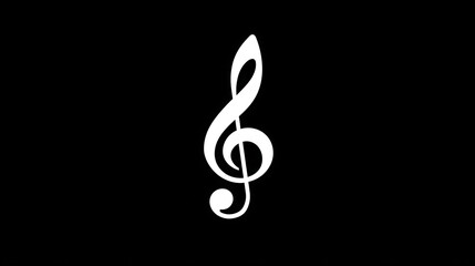 Fototapeta premium A white treble clef on a black background.