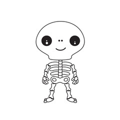 Cute cartoon illustration of a skeleton