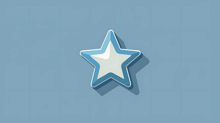 Fototapeta premium Blue star icon on a blue background.
