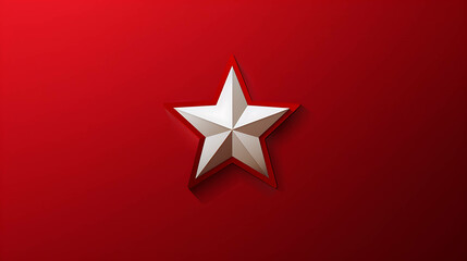 Obraz premium A white star with a red outline on a red background.