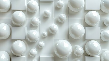 A 3D rendering of a white geometric pattern, with geometric shapes and lines.