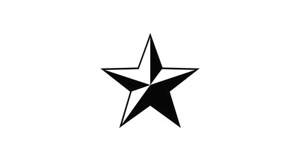 Obraz premium A black and white star isolated on a white background.