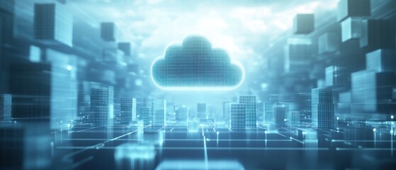 Fototapeta premium Cloud Computing and Digital City
