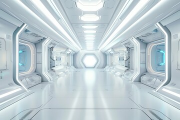 Obraz premium A large, empty room with white walls and white flooring, generative ai image