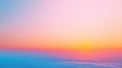 Abstract gradient sunrise in the sky with blue and orange natural background.