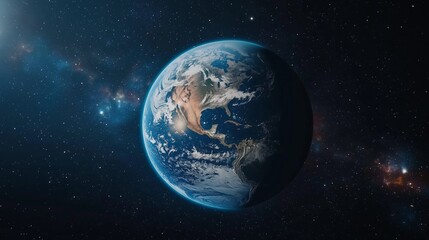 Fototapeta premium Planet earth in galaxy space.