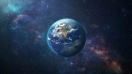 Planet earth in galaxy space.