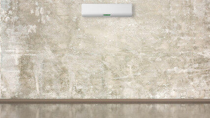 large luxury modern bright interiors living room with air conditioning mockup illustration 3D rendering