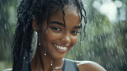 Obraz premium girl in the rain 15