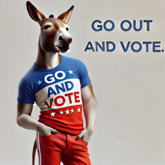 America - Harris - Trump - Democracy- Election - 2024 - President - Presidential - Vote - Fight - Future - Democrats - Republicans - Donkey - US colors – election - funny - sad - red - blue - stars