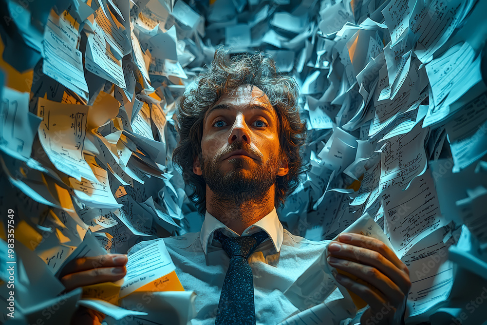 Poster a project manager juggling multiple to-do lists that seem to grow longer with every task they comple