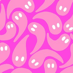 Halloween ghost seamless cartoon pattern for wrapping paper and fabrics