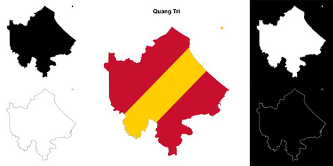 Quang Tri blank outline map set