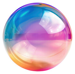 Glossy colorful flat bubble sphere disk.