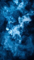 Obraz premium Abstract Blue Smoke Swirls on Dark Background