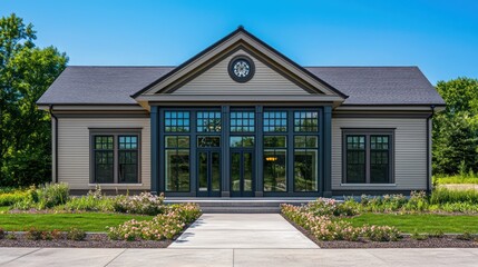 A restored historical building with carefully matched fiber cement siding to preserve its architectural integrity while enhancing durability