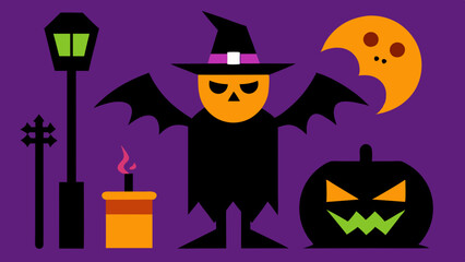 Halloween Element Vector Background for Banner Design | Spooky Illustration for Halloween Themes