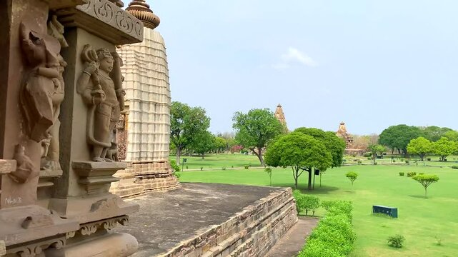 Khajuraho, madhya pradesh, India 16 june 2022. Vishwanath temple in khajuraho the group of monuments of hindu and jain temples in chhatarpur district, madhya pradesh, India.Unesco world heritage site.