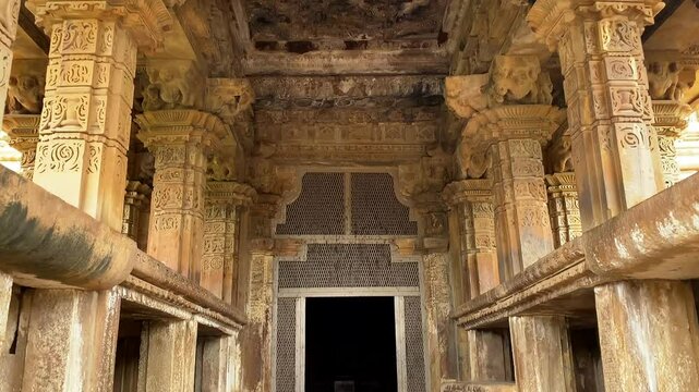 Khajuraho, madhya pradesh, India 16 june 2022. Vishwanath temple in khajuraho the group of monuments of hindu and jain temples in chhatarpur district, madhya pradesh, India.Unesco world heritage site.