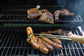 Barbecue Grill, Hähnchenschenkel