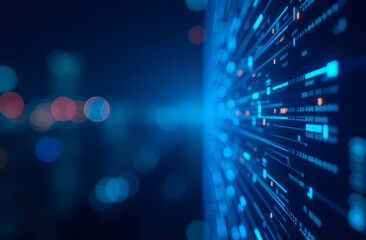 Concept for globalization, global business and social media. Blue toned. Blurred image of charts and financial figures with free space.