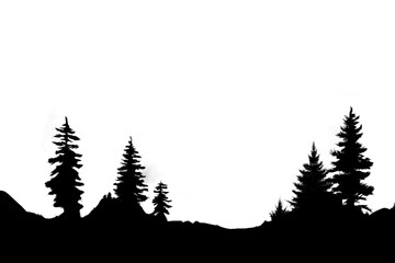 Fototapeta premium PNG Forest landscapes backgrounds silhouette outdoors.