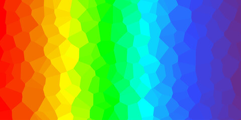 Multicolor rainbow low poly background. Abstract random vector background from triangles. Polygonal design. Vector illustration