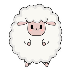 Cute sheep vector flat illustration