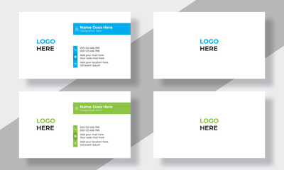 modern business card template, abstract corporate visiting card chime blue colour, simple creative  business card, professional business card