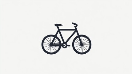 Naklejka premium Simple black bicycle icon on a white background.