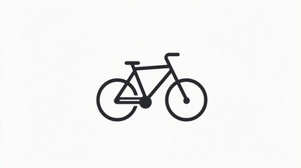 Fototapeta premium A simple black bicycle icon on a white background.