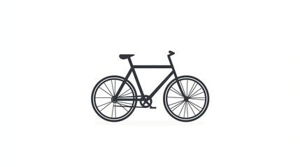 Fototapeta premium Simple black bicycle silhouette on a white background.