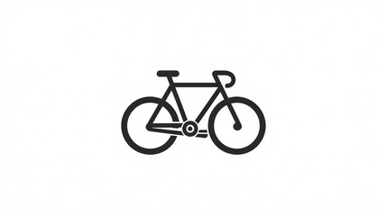 Fototapeta premium Simple black outline bicycle icon on a white background.