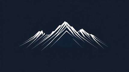 Simple white mountain silhouette on a dark blue background.