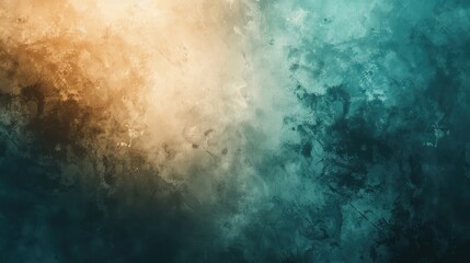 Obraz premium Captivating Abstract Landscape in Vibrant Tones of Turquoise and Amber Surreal Dreamlike Digital Artwork with Fluid Movements and Ethereal Atmosphere