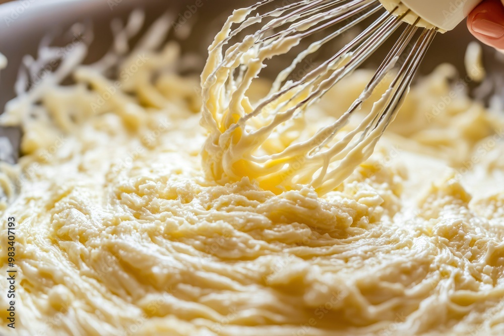 Wall mural Whipped Cream Being Mixed with a Whisk