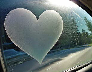 Heart Shaped Dust on Car Window