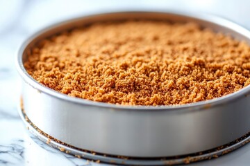 Close-up of a Crumb Crust in a Pie Pan