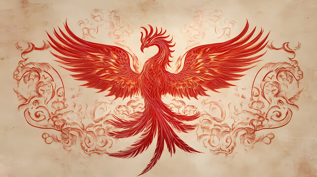 Logo tattoo bird phoenix concept chinese art style. Tattoo Art. Illustration
