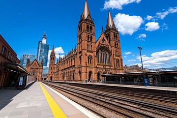 Fototapeta premium Manchester, England is a city of firsts, including being the site of the world's first passenger railway station